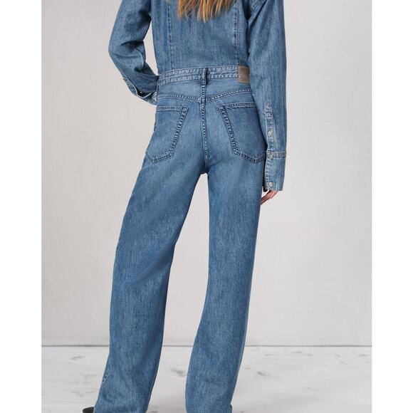 Rag & Bone Women's Featherweight Logan Wide-Leg Jeans River Blue Size 28 NWT - Picture 3 of 14